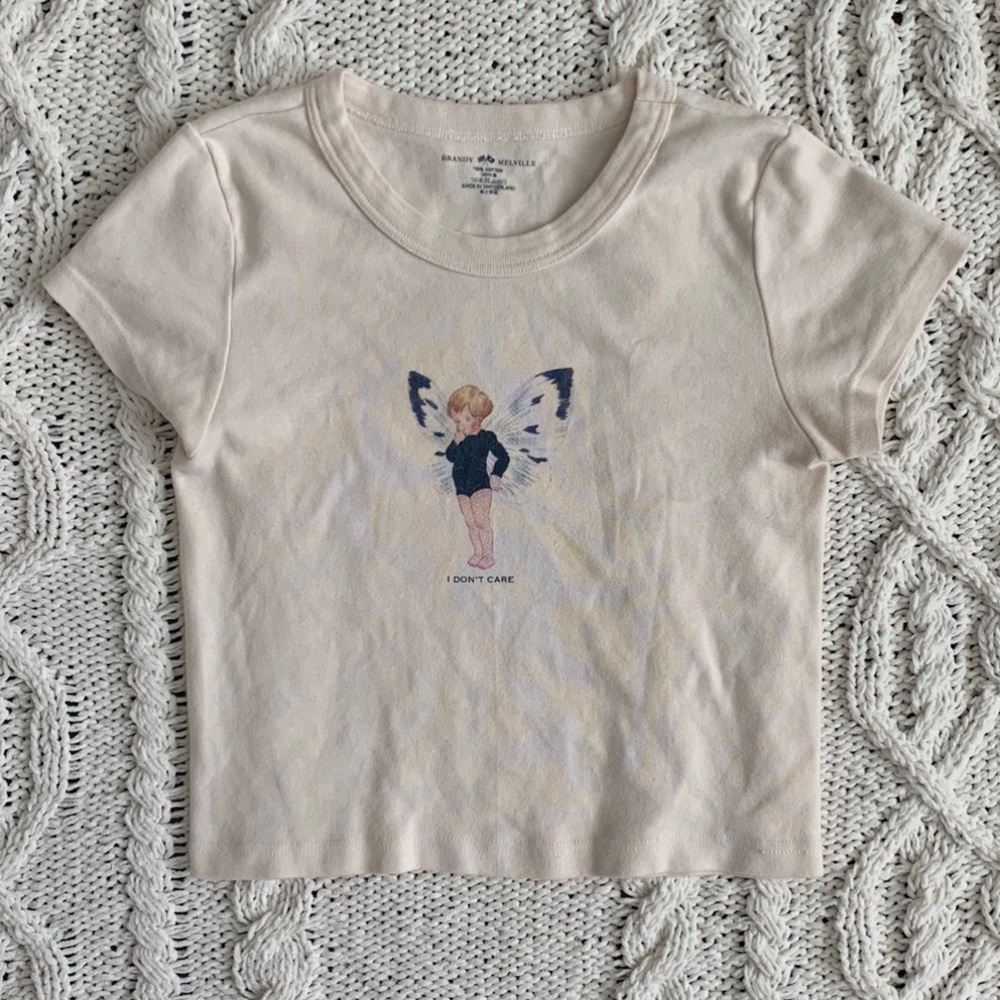 Brandy Melville I Don’t Care Angel top🧚🏻